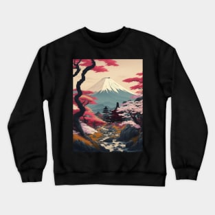 Serene Mount Fuji Sunset - Peaceful River Scenery Crewneck Sweatshirt